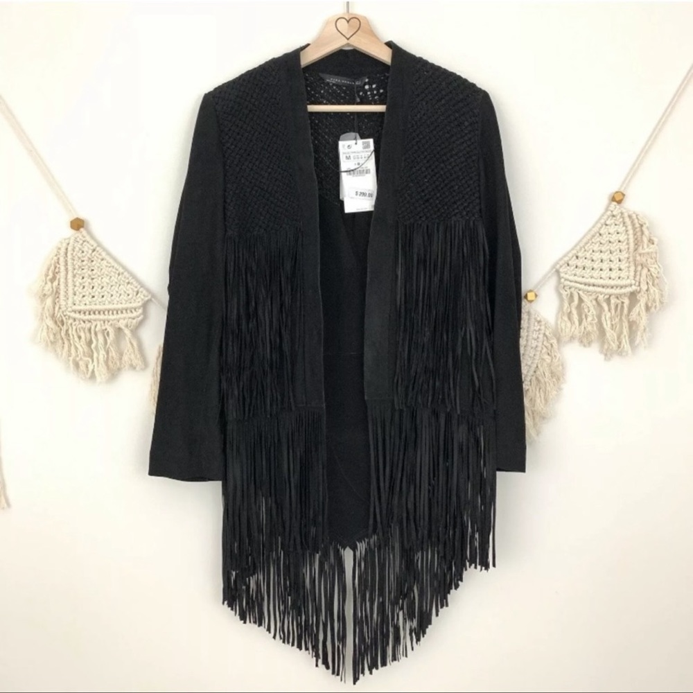 Zara Women’s Macrame Suede Jacket